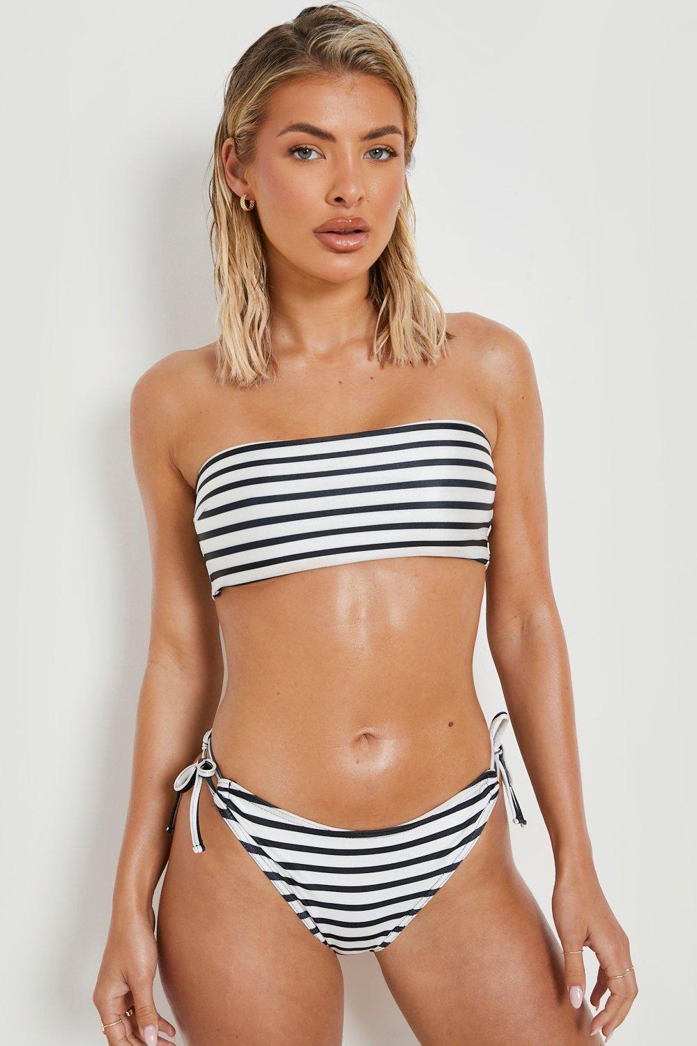 Tall Mono Abstract Bandeau Bikini Top