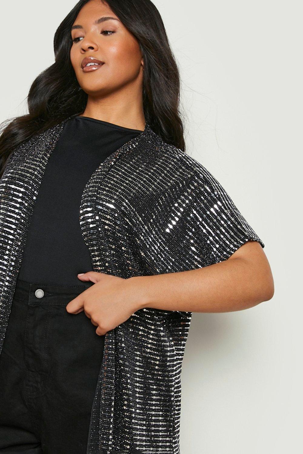 Plus Sequin Kimono