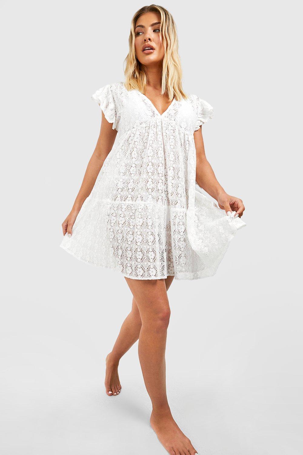 Boohoo white sales lace dress