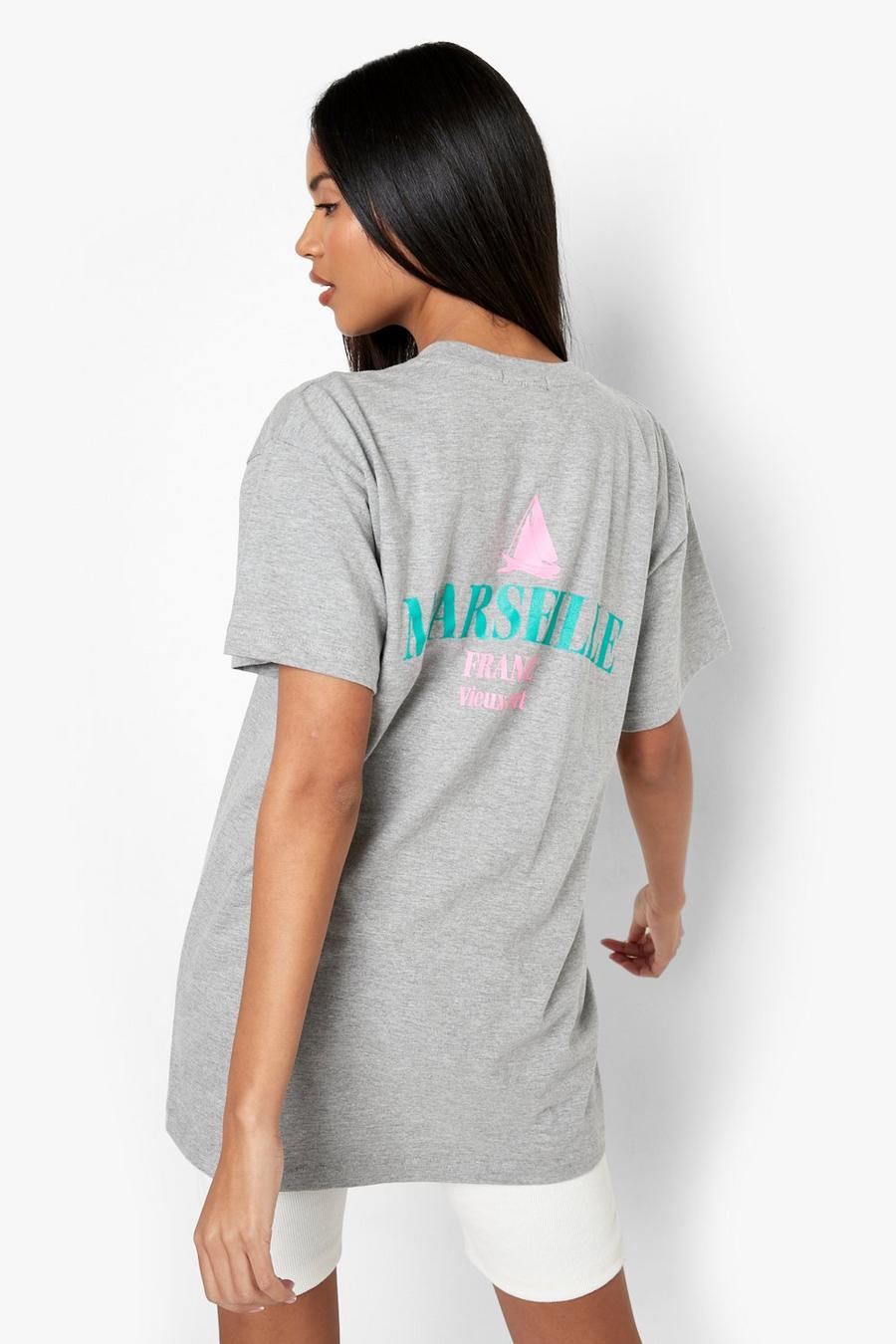 Grey Marseille Oversized Printed T-shirt  image number 1