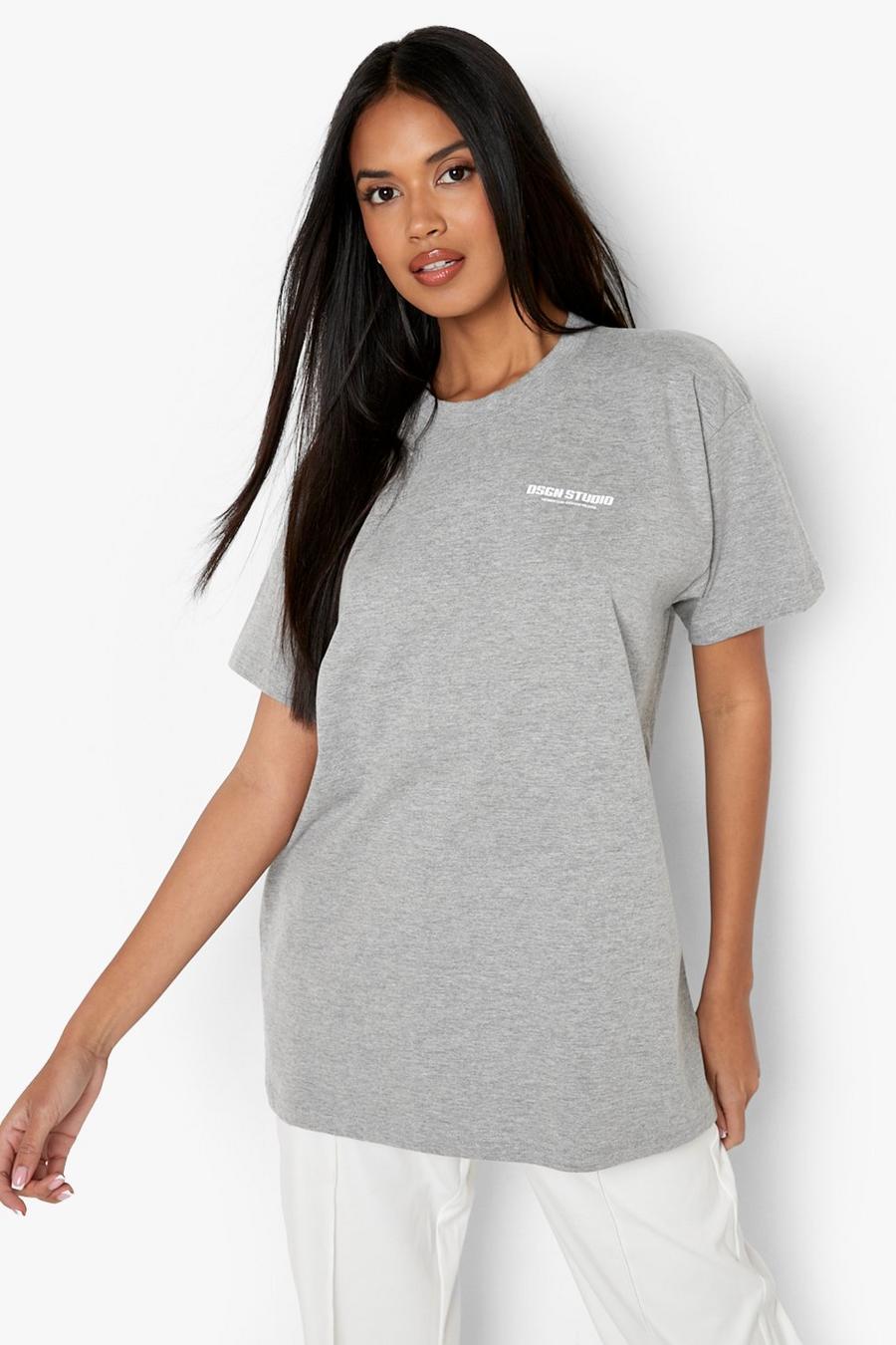 T-shirt oversize con stampa Dsgn Studio, Grey gris