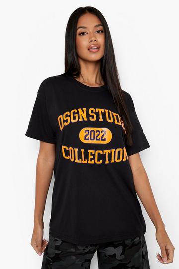 Black Dsgn Studio Oversized Graphic T-Shirt