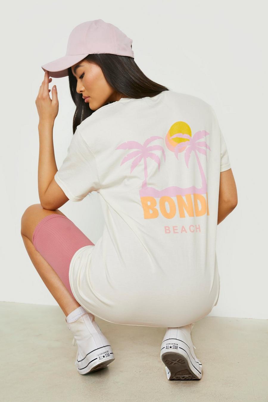 Off white Bondi Back Print Oversized T Shirt image number 1