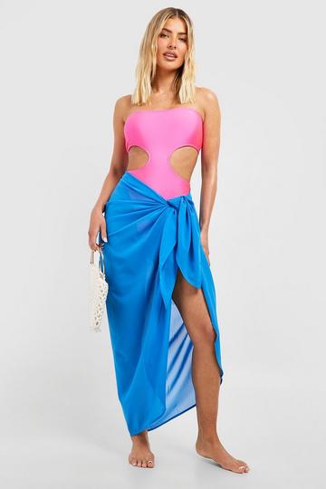 Tie Knot Maxi Beach Sarong cobalt