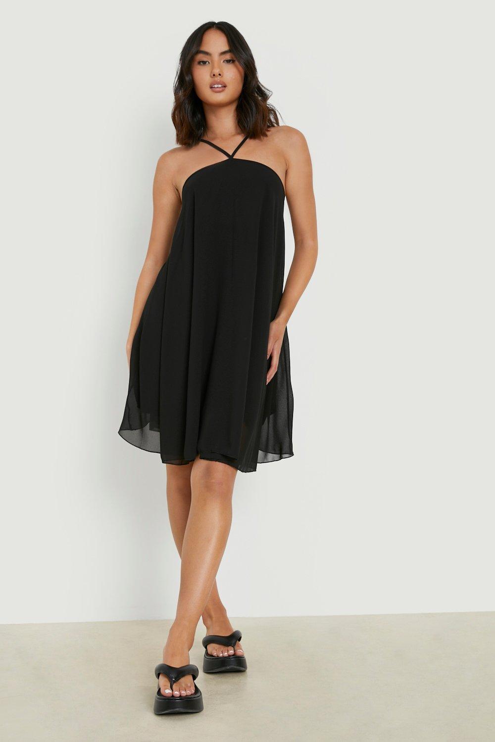 Black chiffon shop swing dress