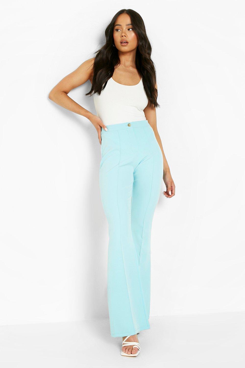 Petite Bright Green High Waist Flare Pants