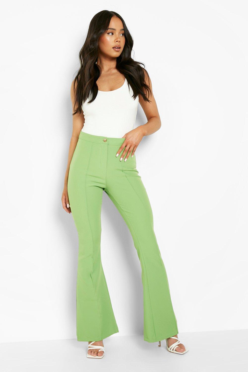 Lime green discount flare pants