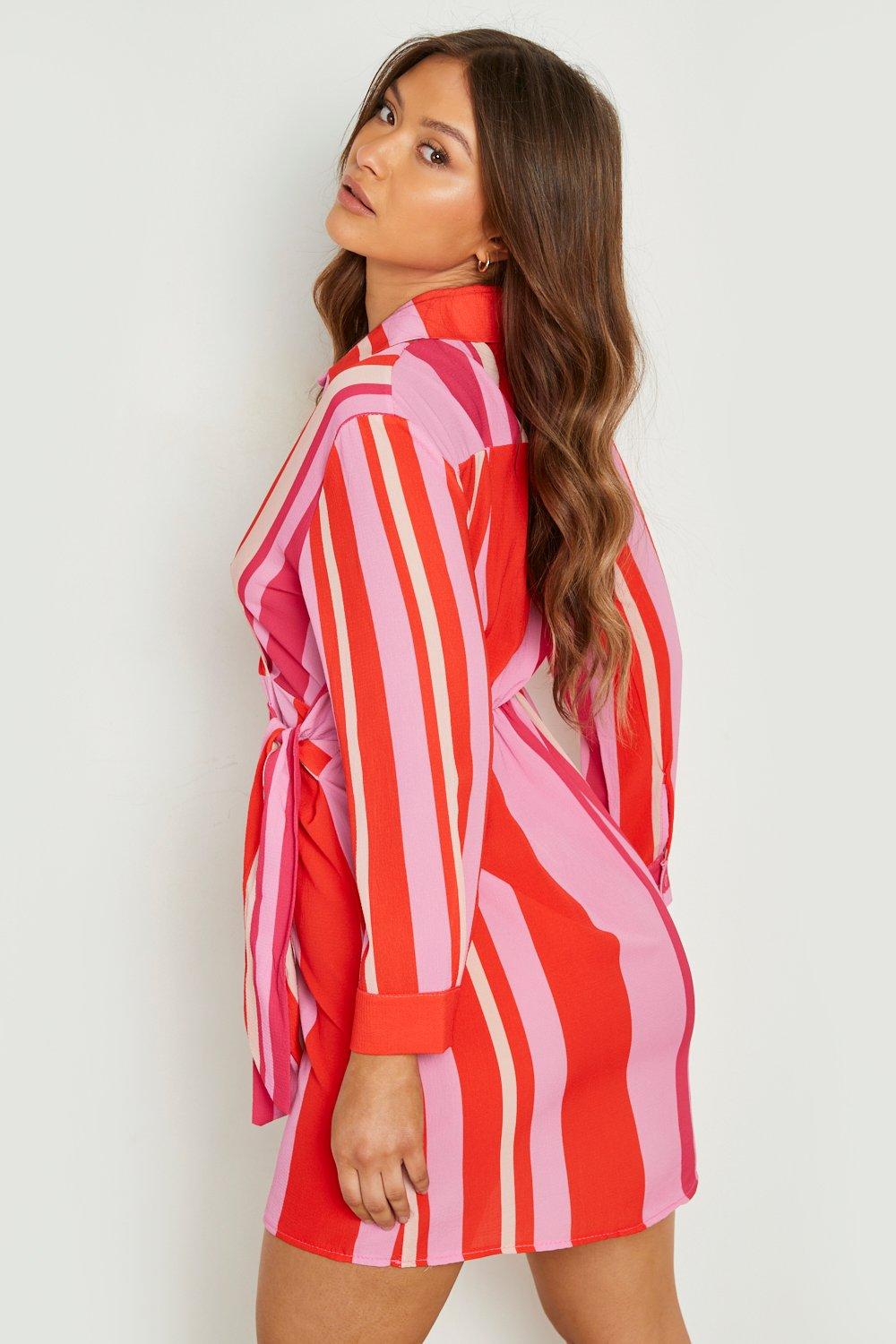 Multi stripe shirt dress hotsell