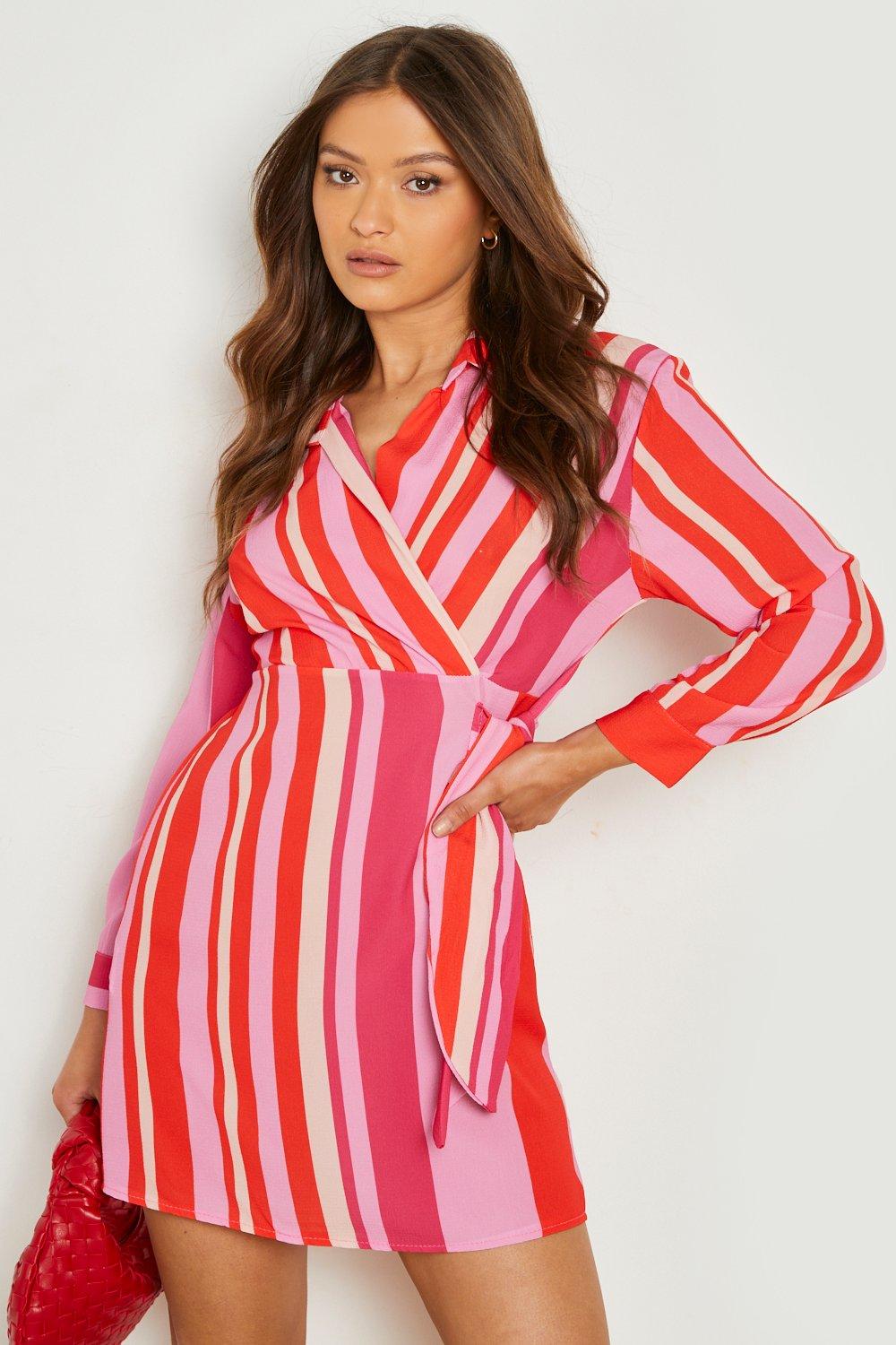 Multi stripe shirt dress sale