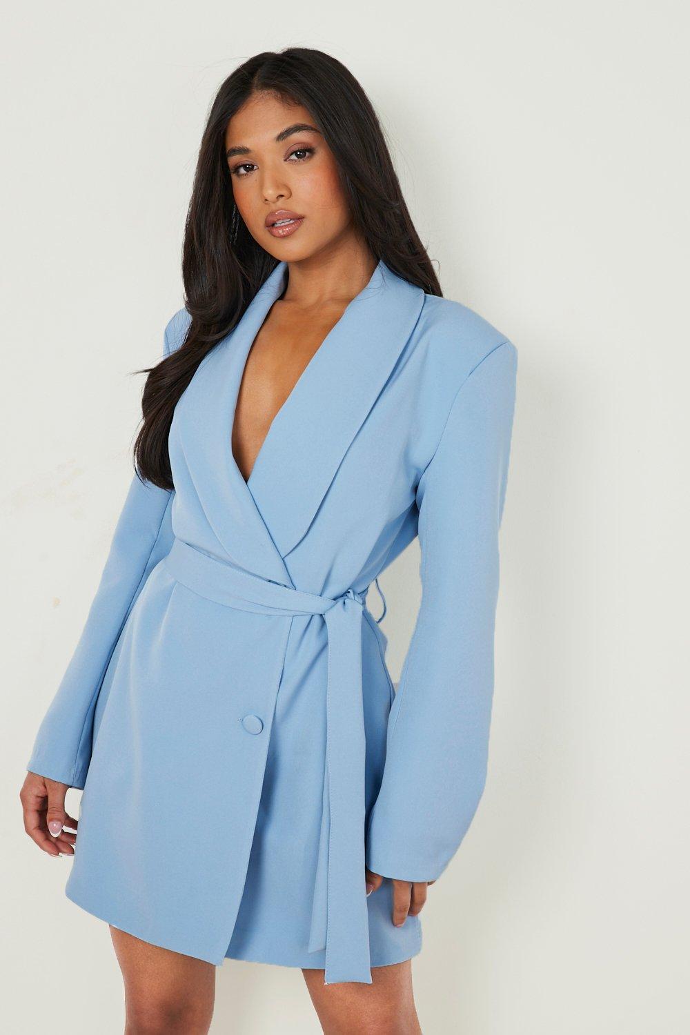 Boohoo blue 2024 blazer dress