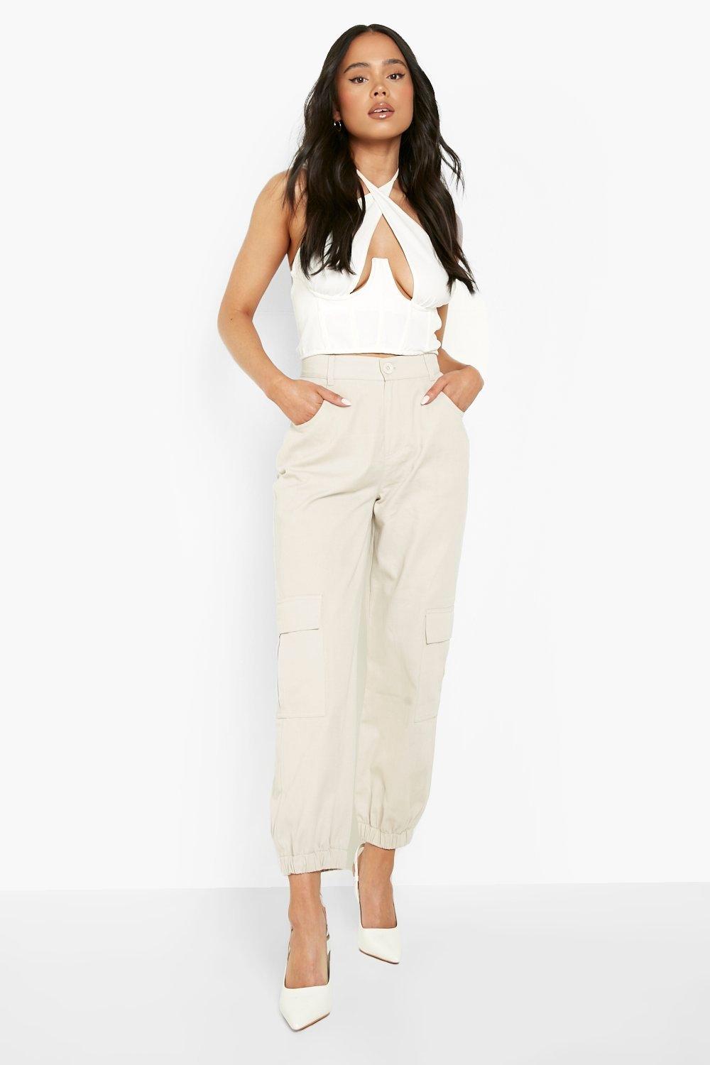 Petite Stone Pocket Detail Cargo Trousers