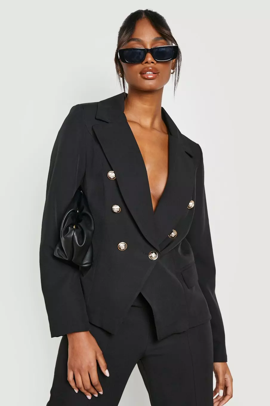 Double breasted blazer hot sale with gold buttons