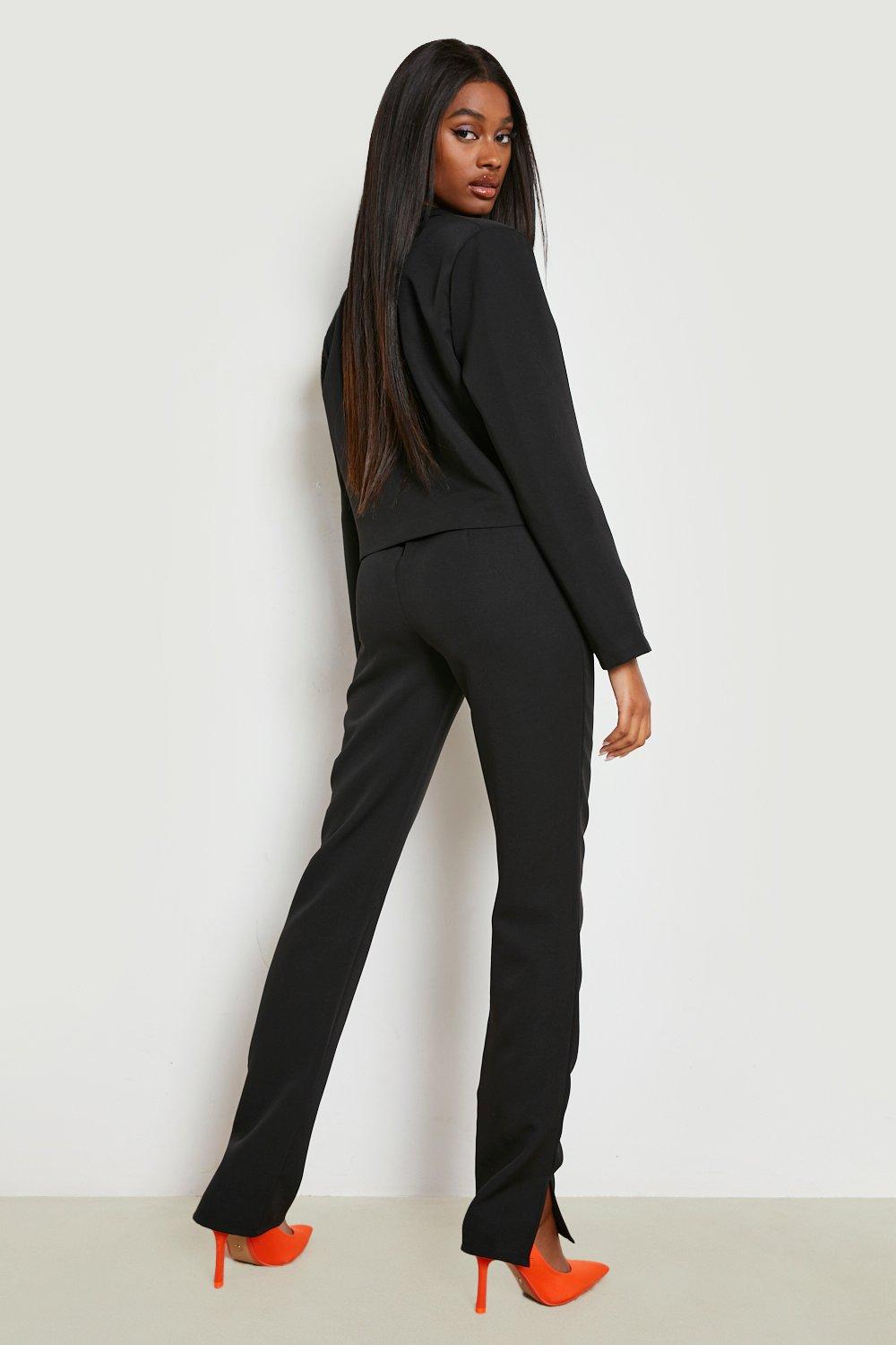 Split Side Slim Fit Tailored Trousers