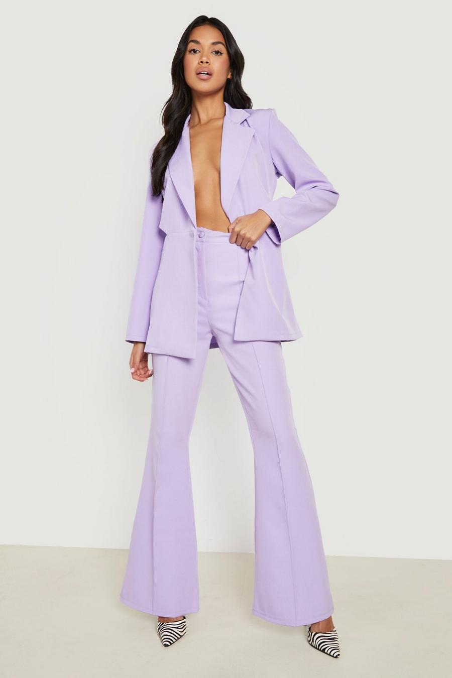 Lilac Seam Front Fit & Flare Tailored Trousers image number 1