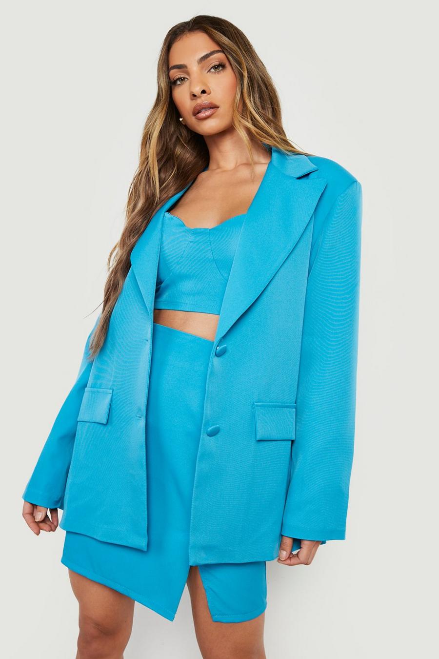 Azure blue Oversized Tailored Blazer