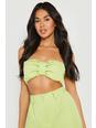 Lime green Pleat Front Bralette