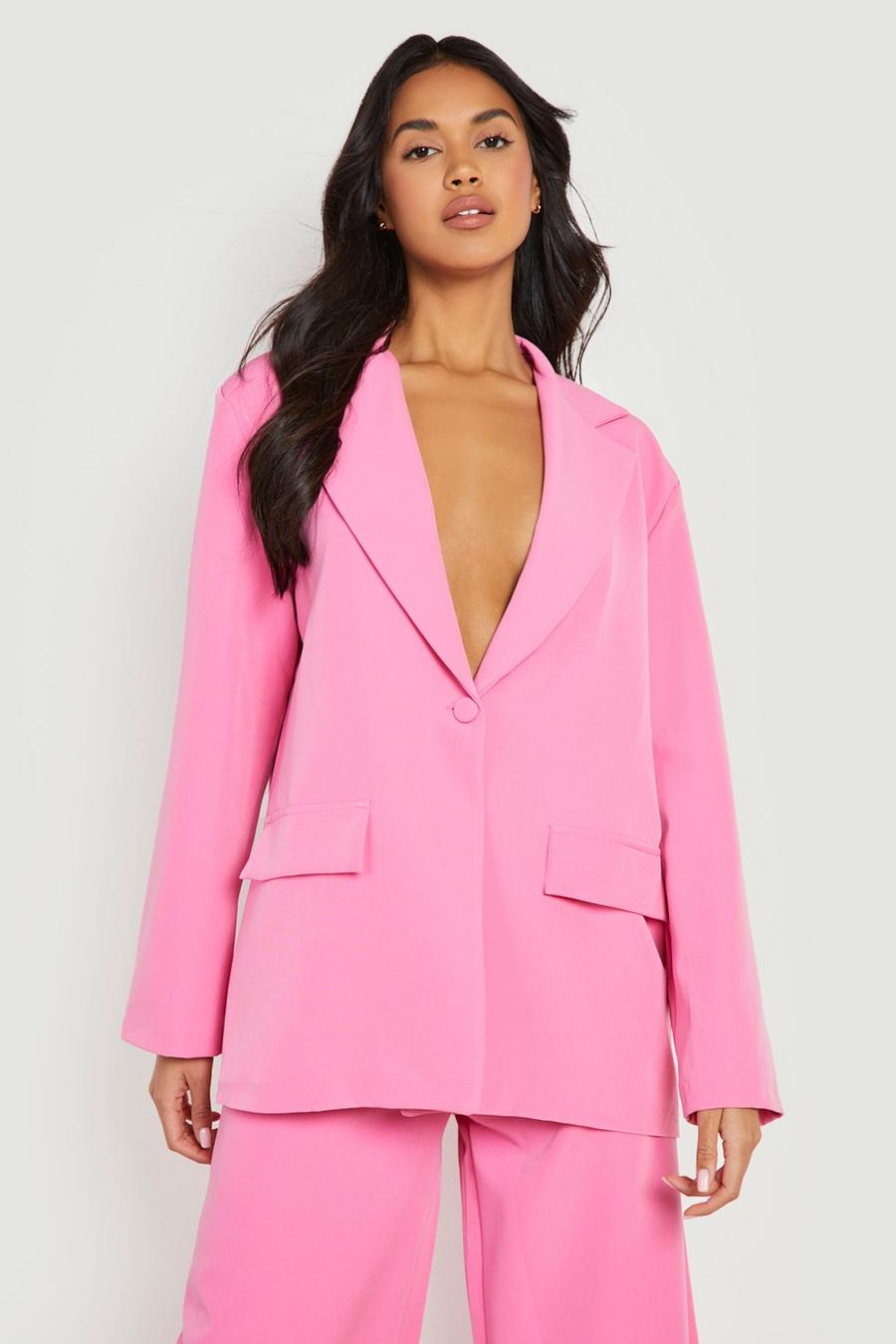 Bright pink Oversized Tailored Blazer image number 1