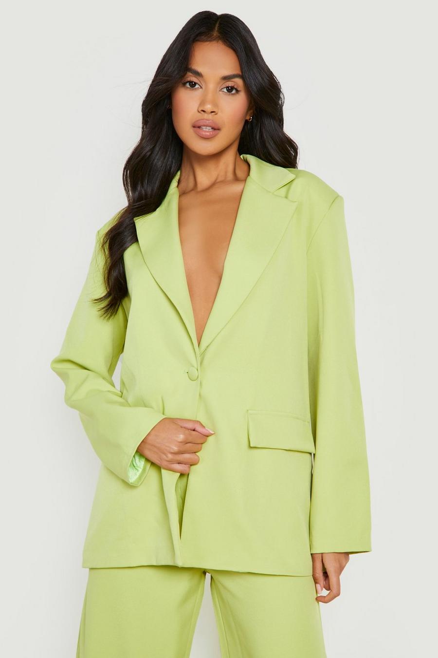Lime Oversized Tailored Blazer image number 1