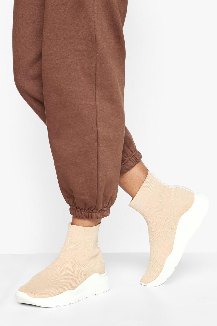 Beige Sneakers med chunky sula image number 1