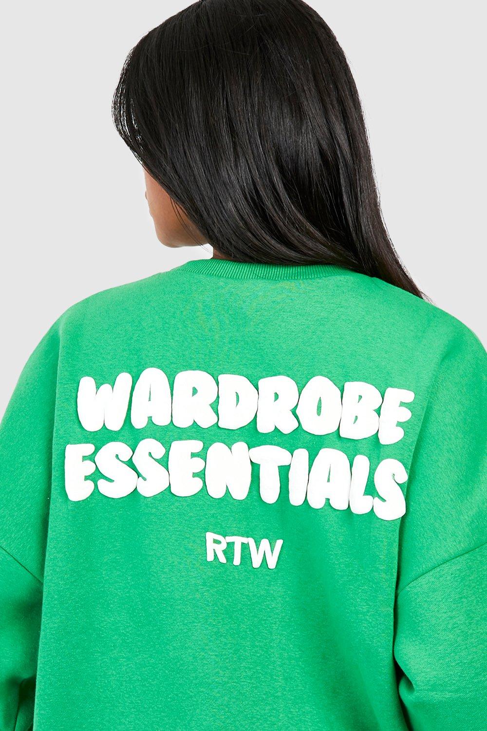 Green Wardrobe Essentials Back Print Sweater