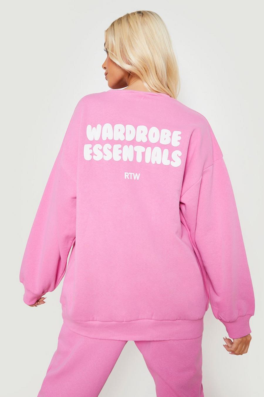Pink Wardrobe Essentials Back Print Sweater  image number 1