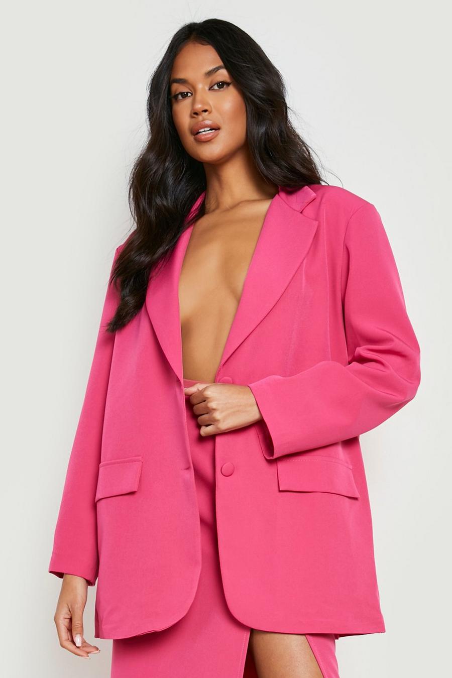 Hot pink Relaxed Fit Single Breasted Blazer image number 1