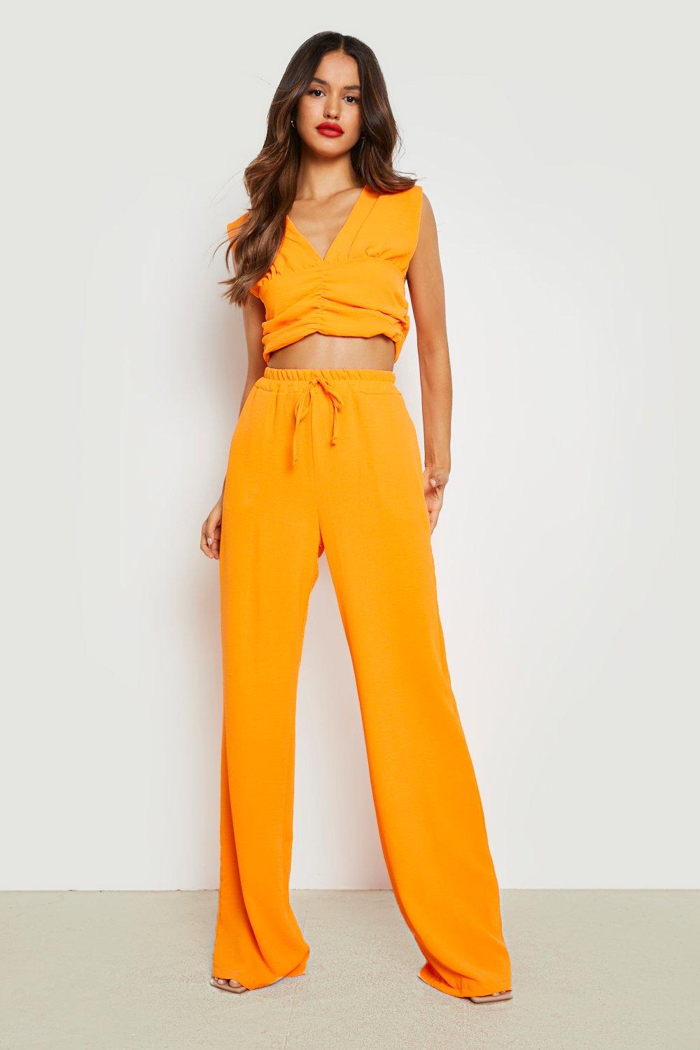 Orange clearance crop trousers