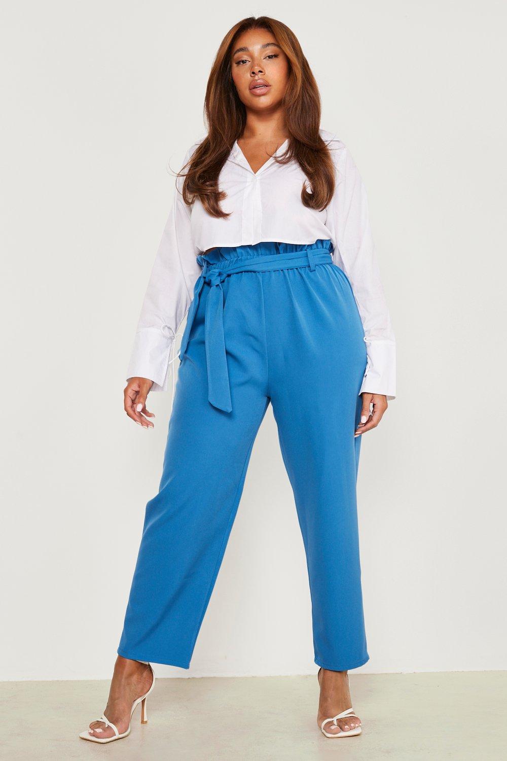 Plus size paperbag store trousers