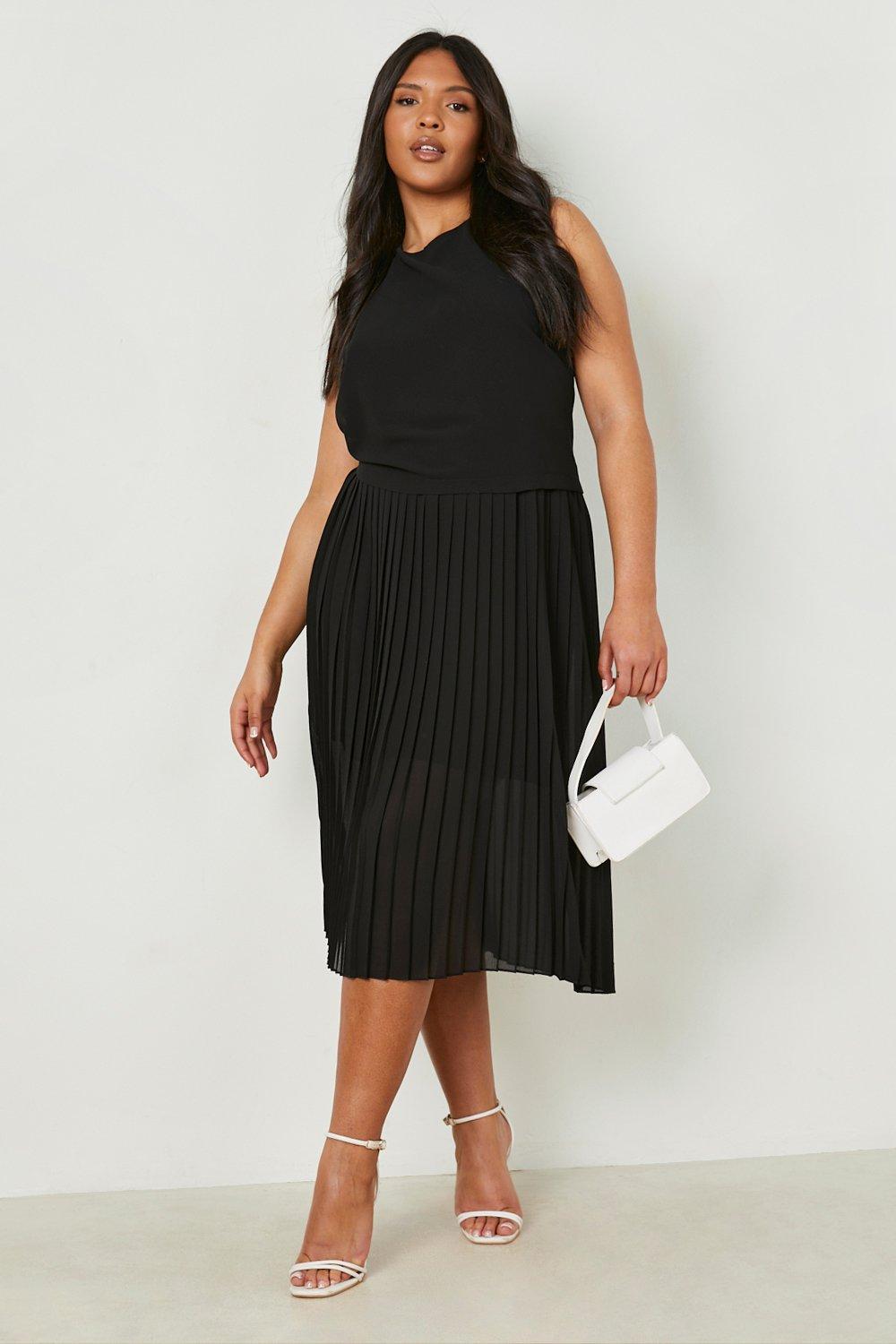 Plus size pleated outlet chiffon skirt