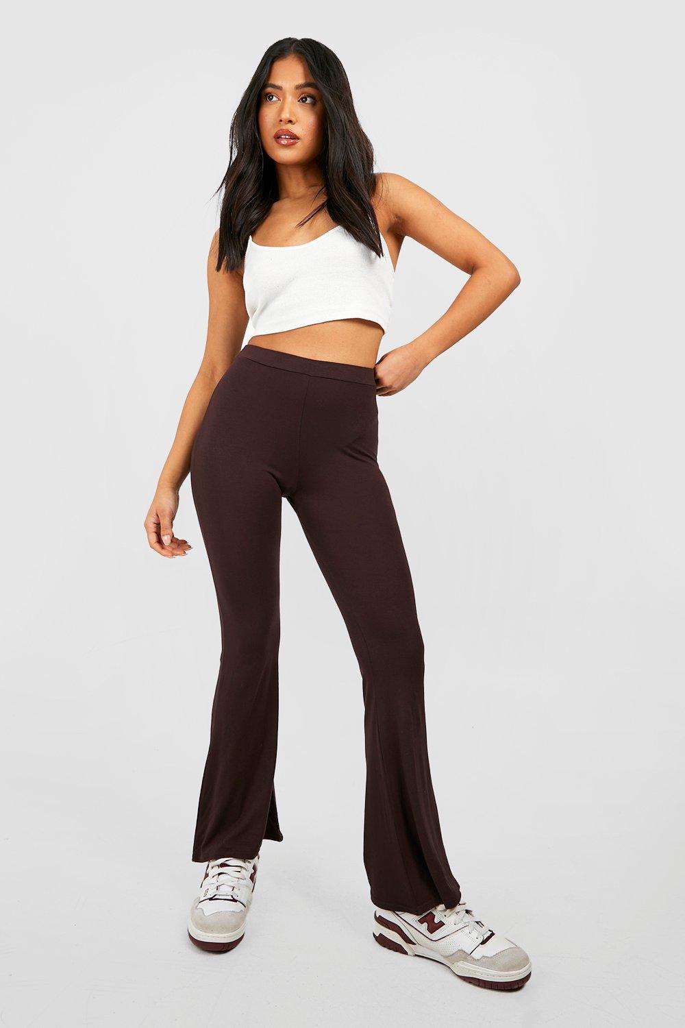 Petite Ruched High Waisted Flare Pants