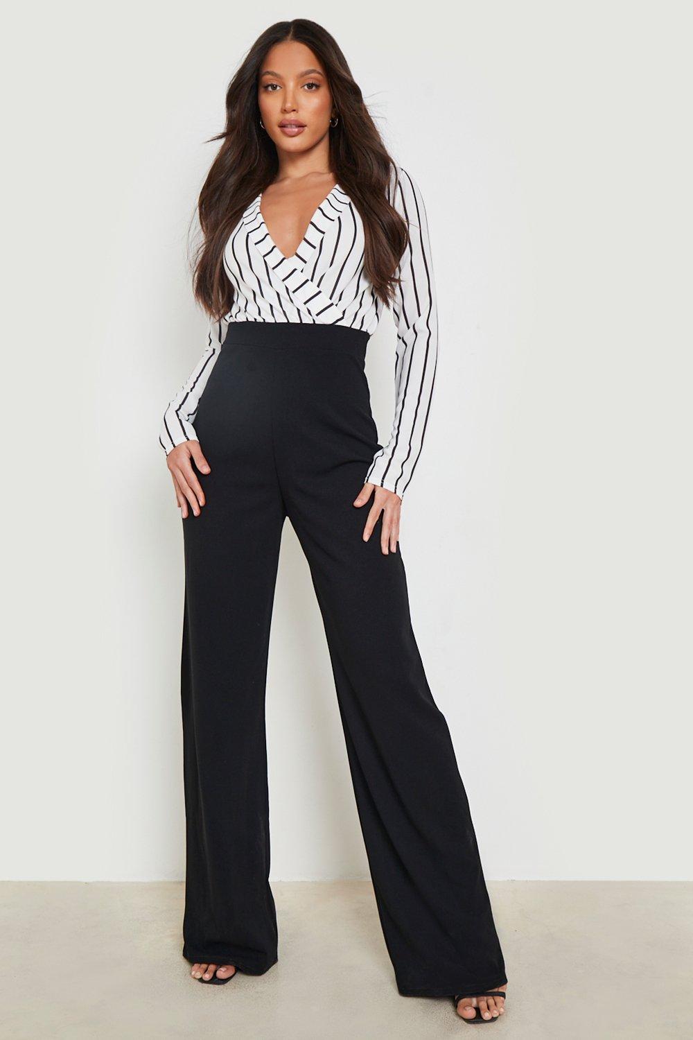 Petite Mesh Flare Sleeve Jumpsuit