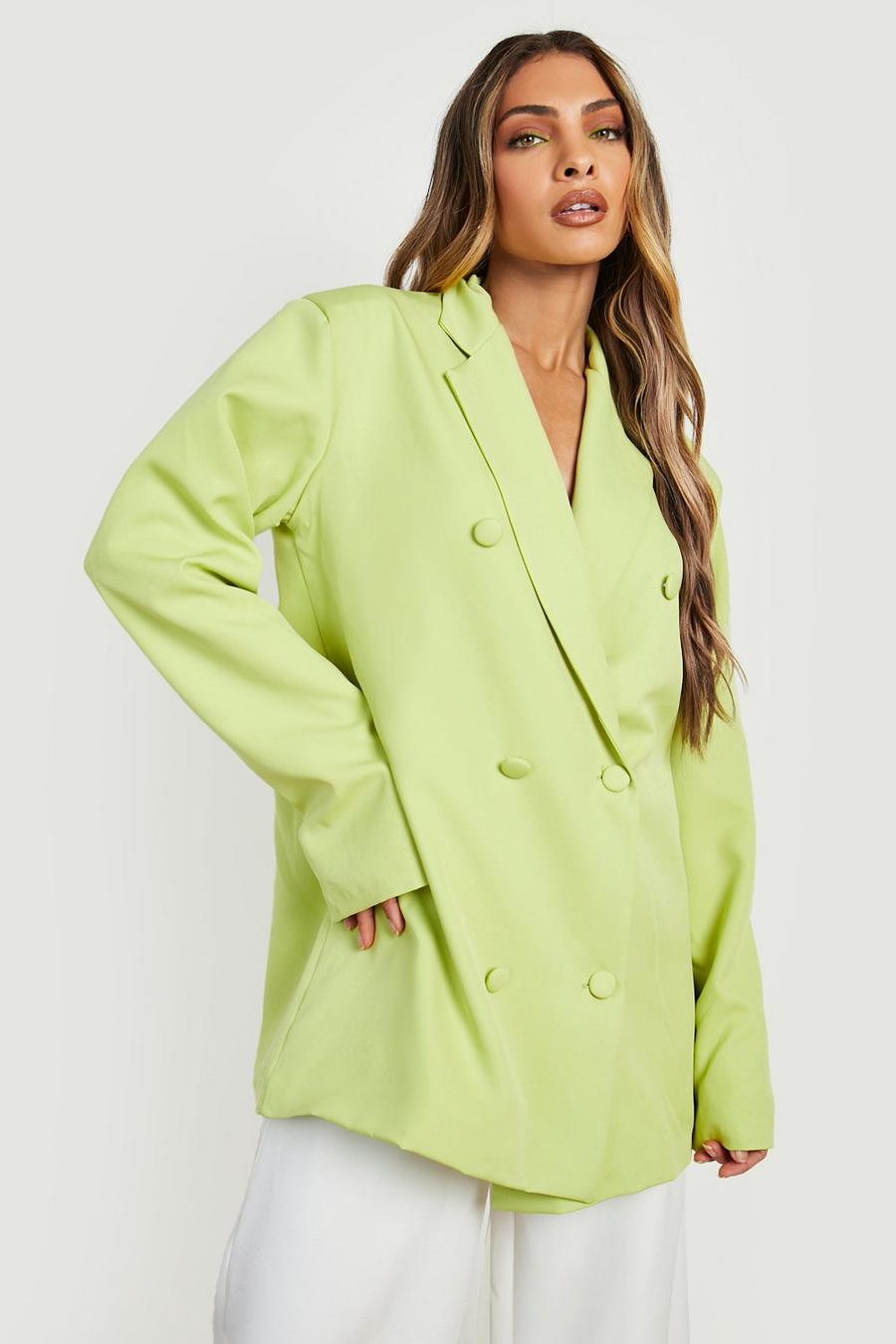 Lime Bright Oversized Tailored Blazer image number 1