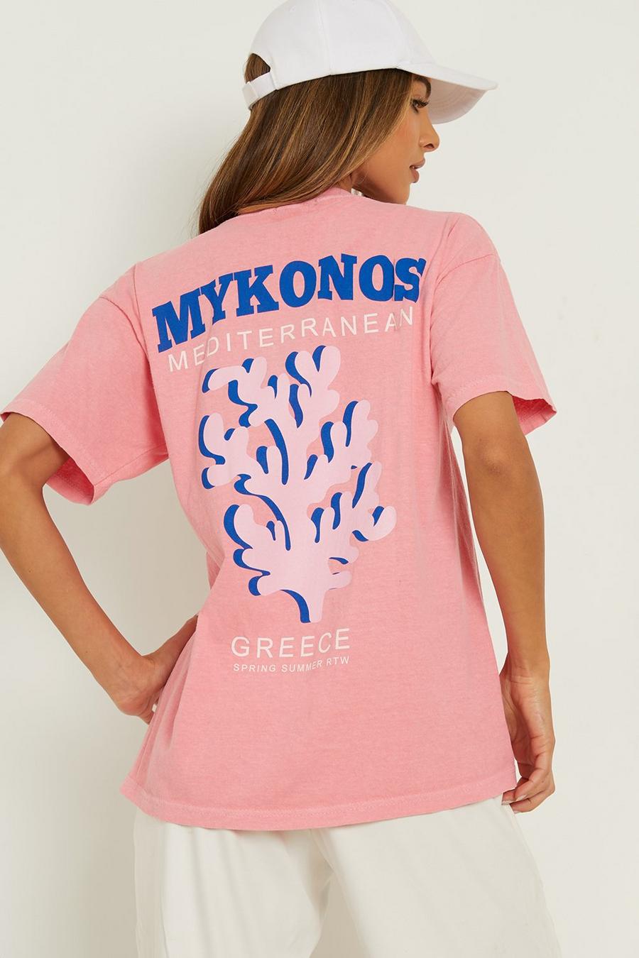 Mykonos Back Print Oversized T Shirt