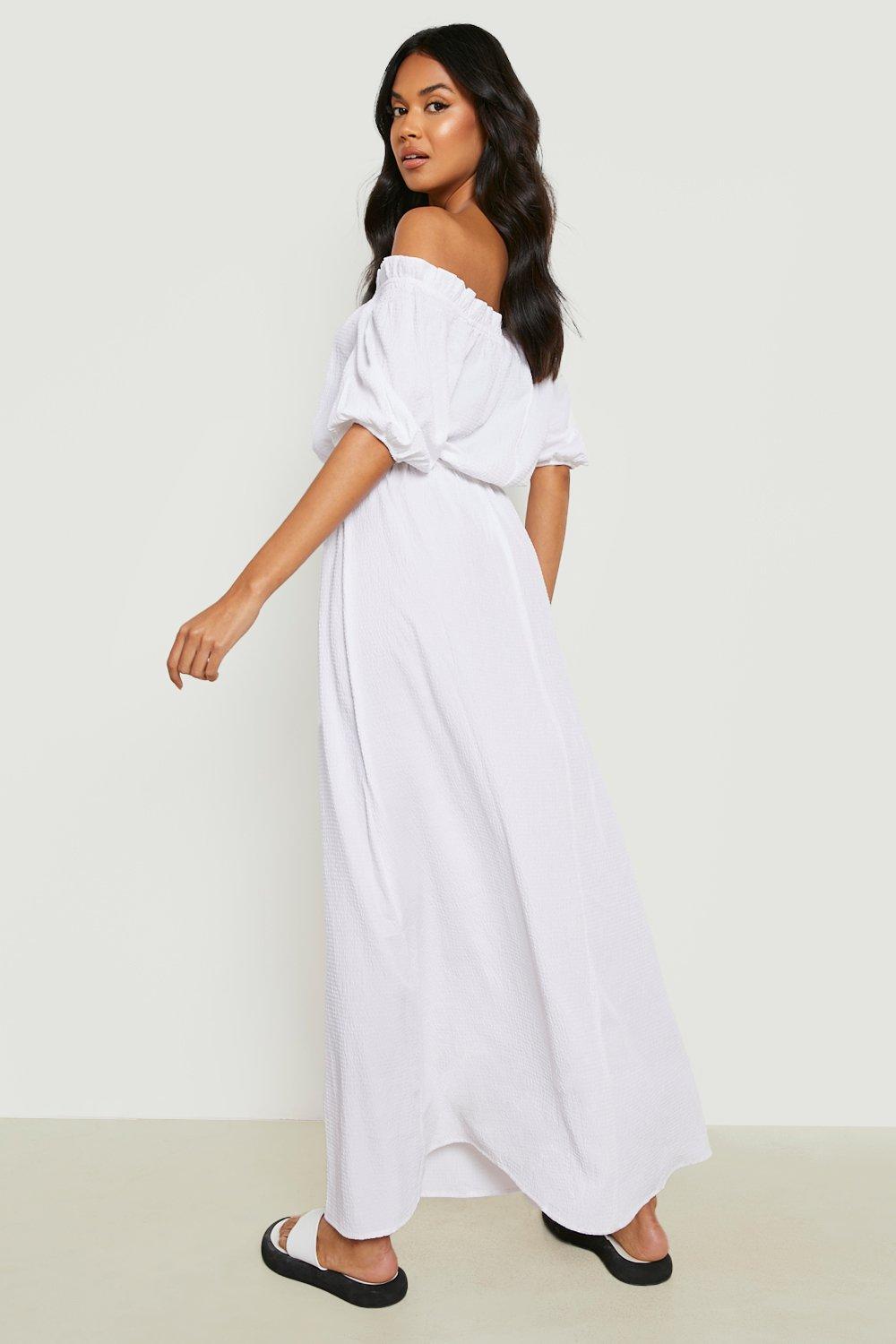 White bardot best sale maxi dress