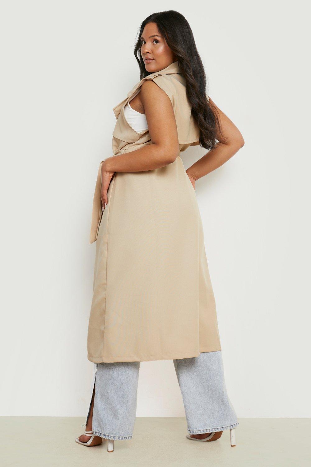 Plus Sleeveless Trench Coat | boohoo