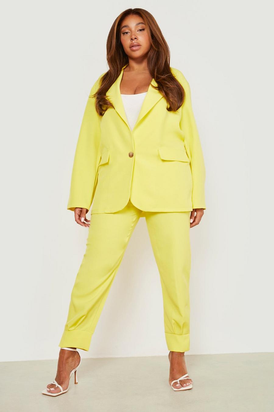 Yellow gul Plus - Joggers i kostymstil