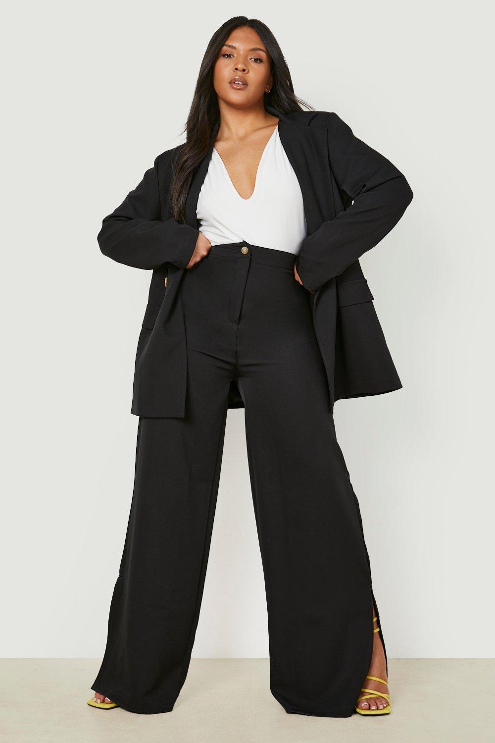 black trouser suit plus size