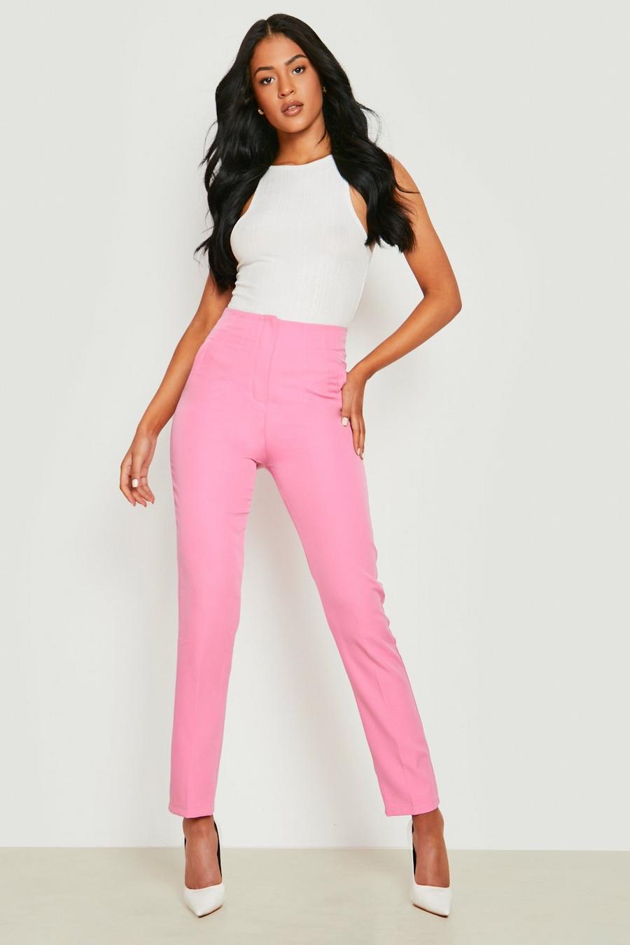 Tall Pink Belted High Waisted Pants