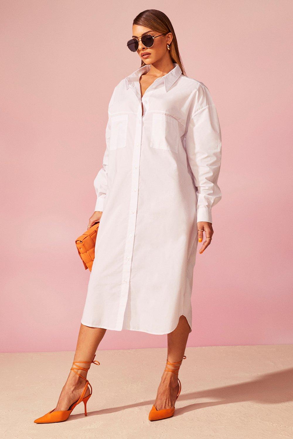 Boohoo maxi hot sale shirt dress