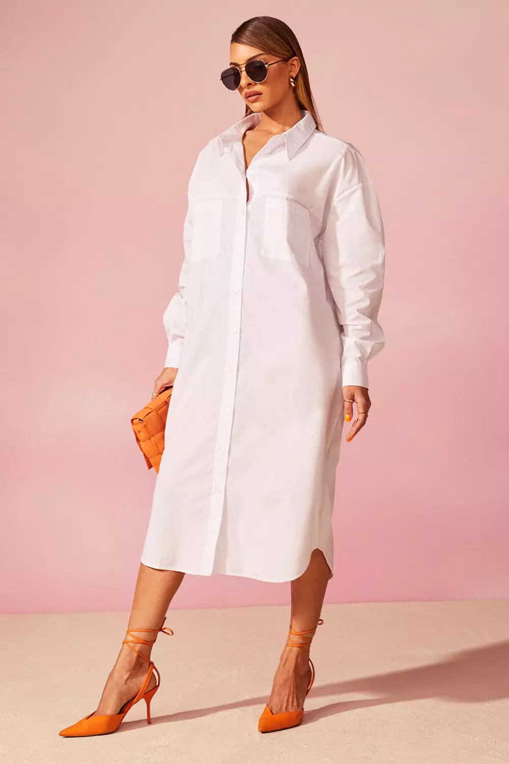 Boohoo maxi cheap shirt dress