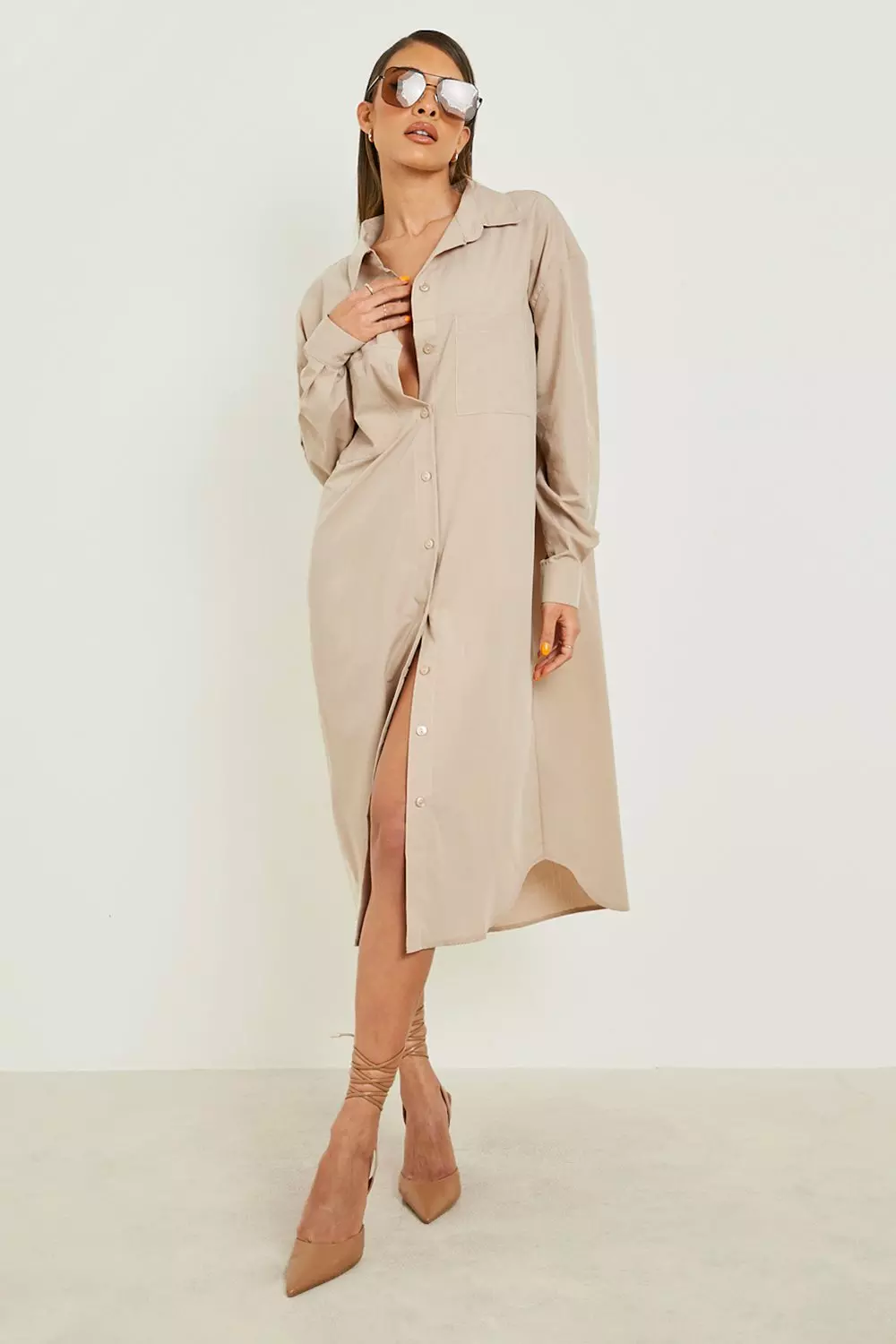 Cotton Poplin Maxi Shirt Dress