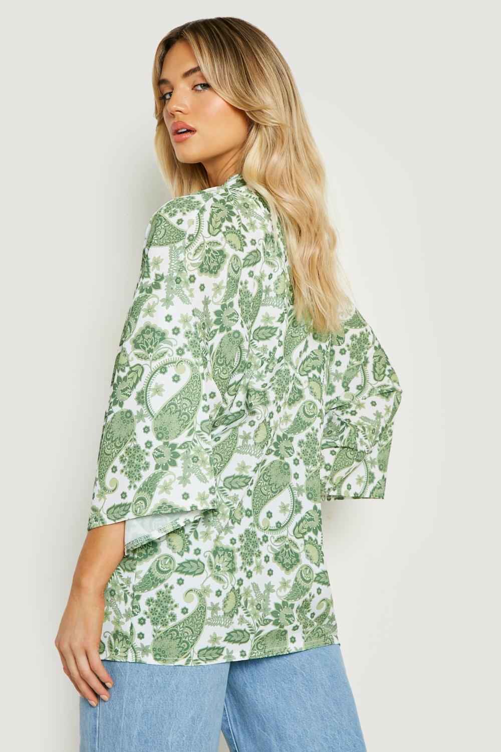 Boohoo Femme Vêtements Pulls & Gilets Gilets Kimonos Kimono À Imprimé Cachemire 