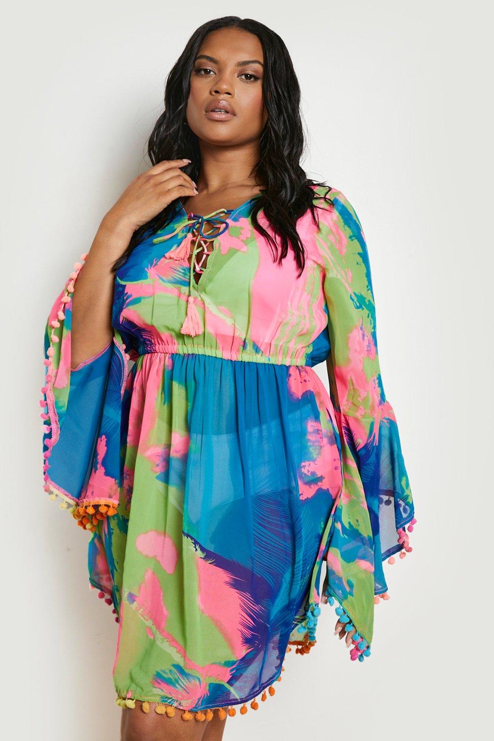 plus size neon dress