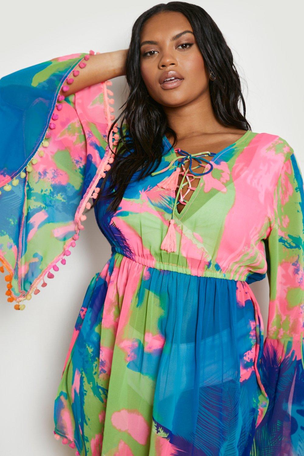 Neon store dress boohoo