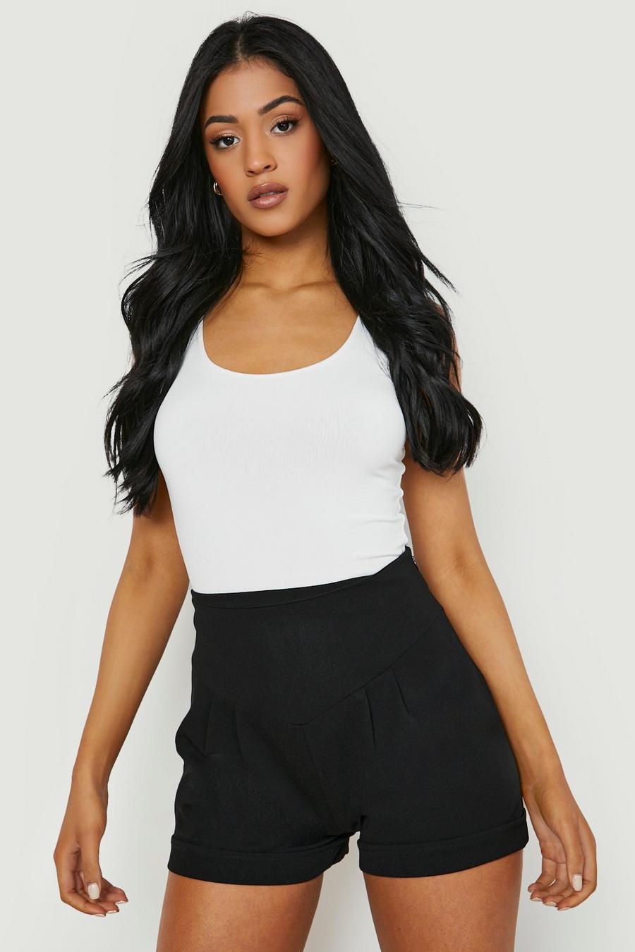 Black Tall High Waisted Turn Up Cuff Short image number 1