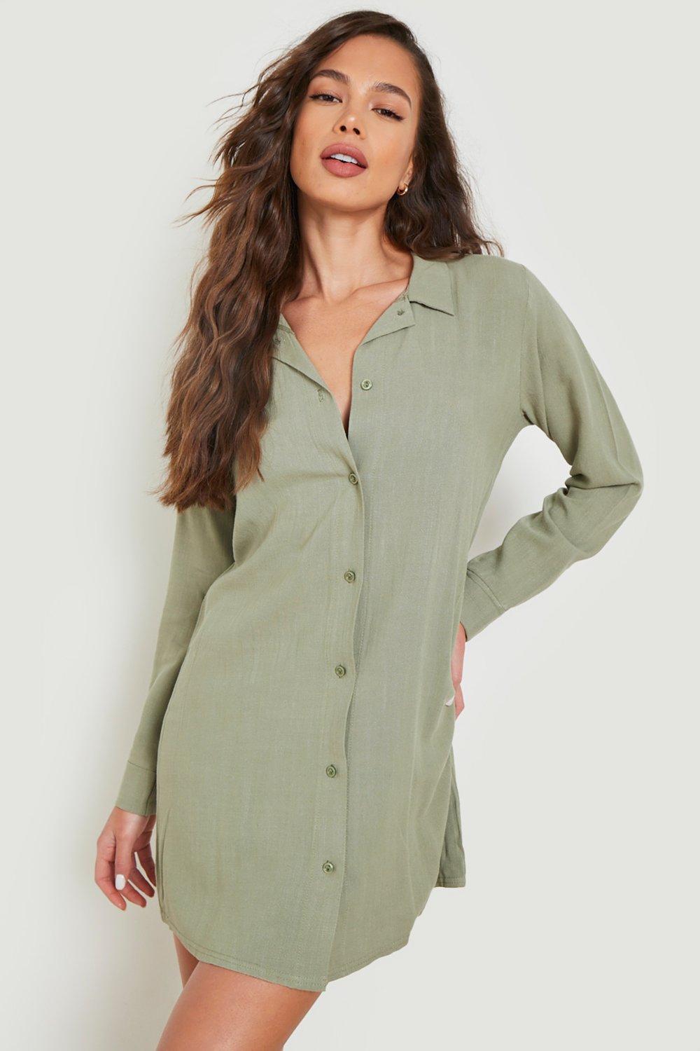 Sage green shirt store dress