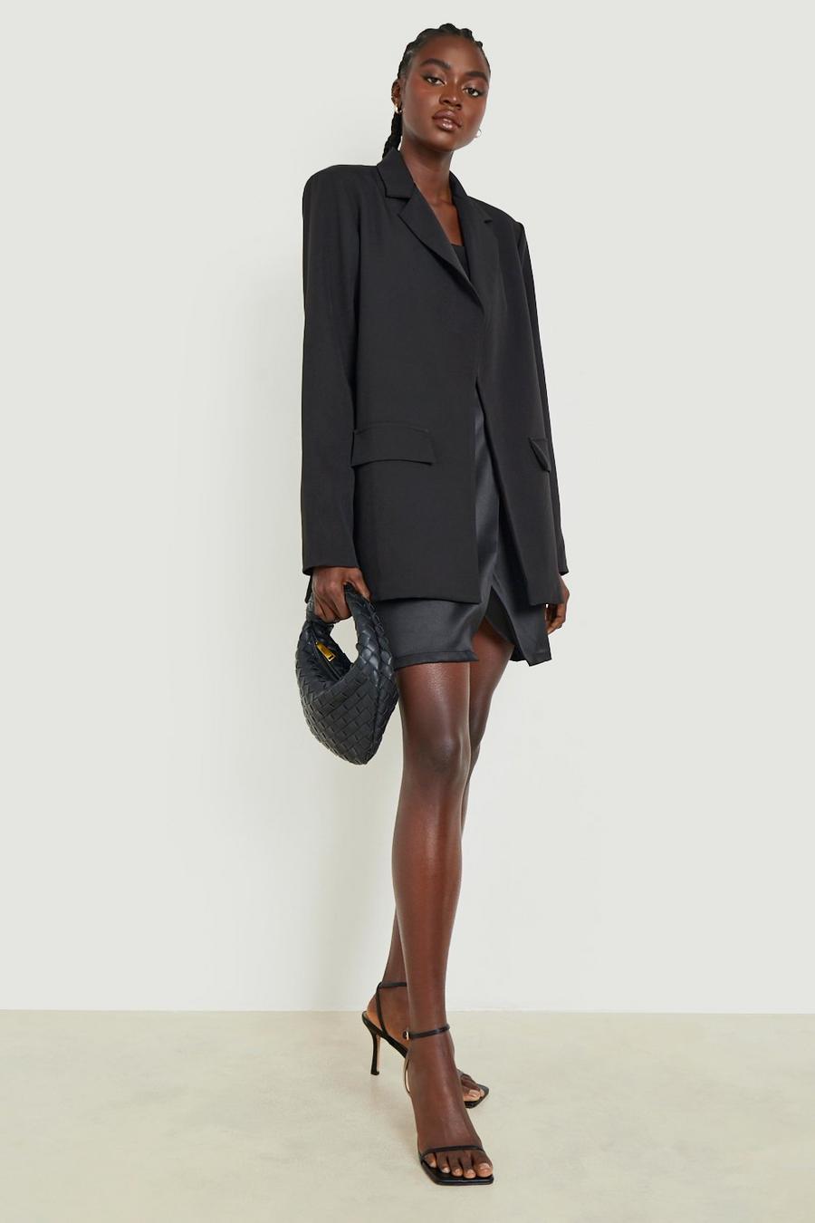 Black Tall Tailored Oversized Blazer image number 1