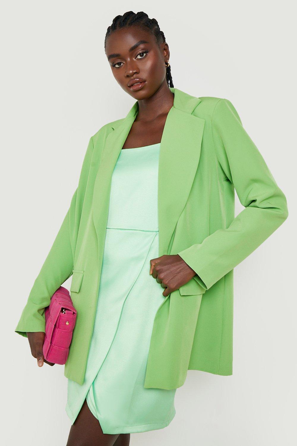 Boohoo green blazer best sale