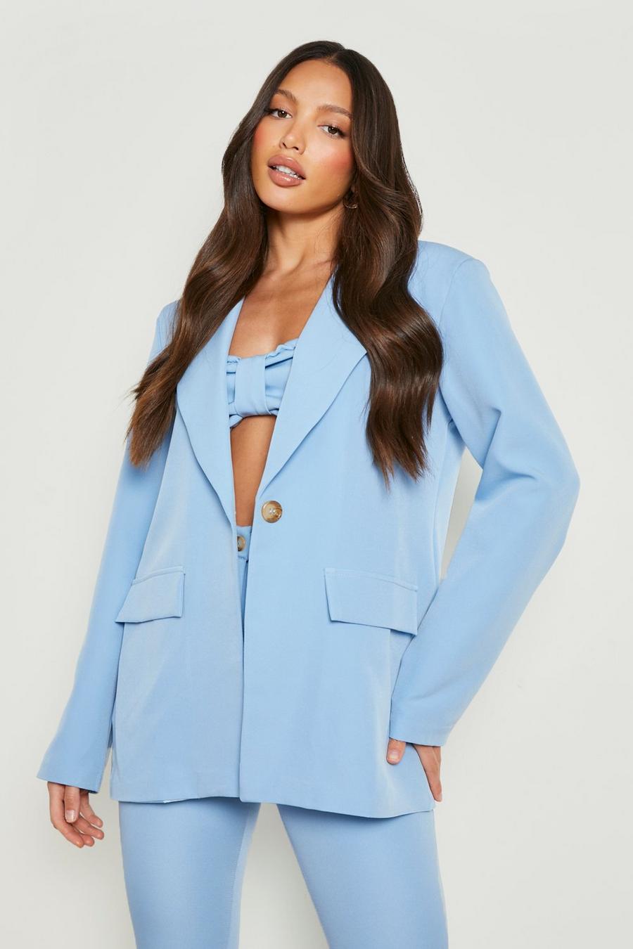 Sky blue Tall Oversized Tailored Blazer image number 1