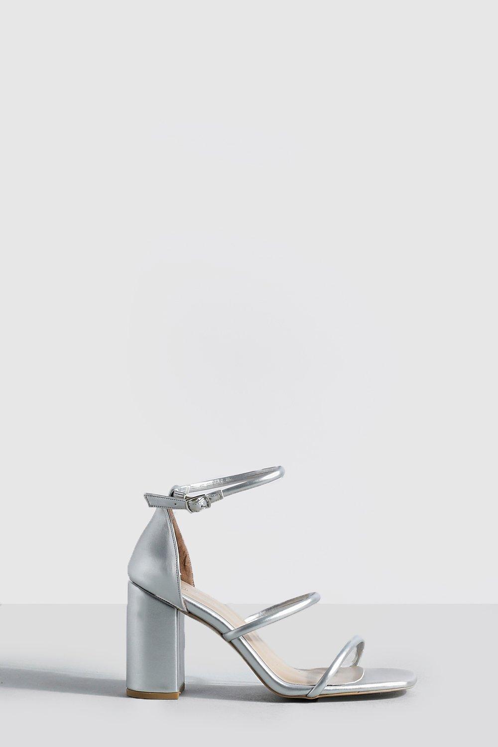Triple Strap Block Heel Sandals boohoo IL